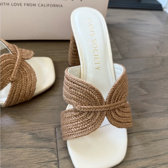 Vici Shoes - Society Women's Tan Woven Sandals mule white 6 wedge shoe Vici